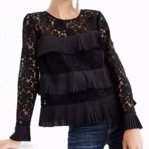 J Crew Lace Long Sleeve Top